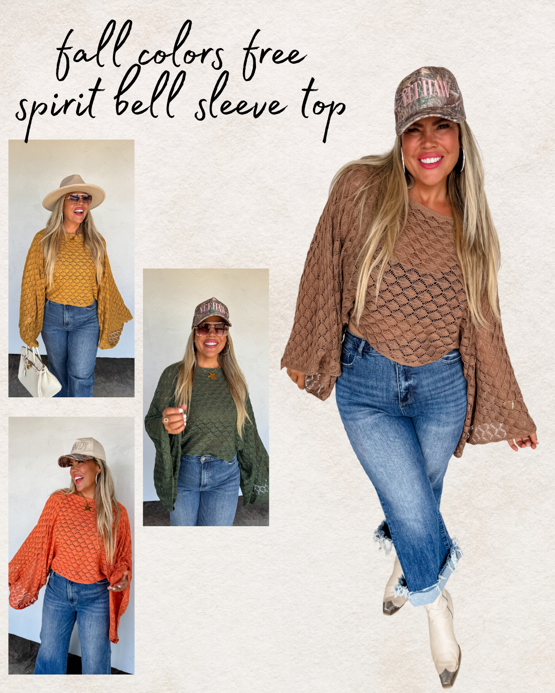 Free Spirit Bell Sleeve Top