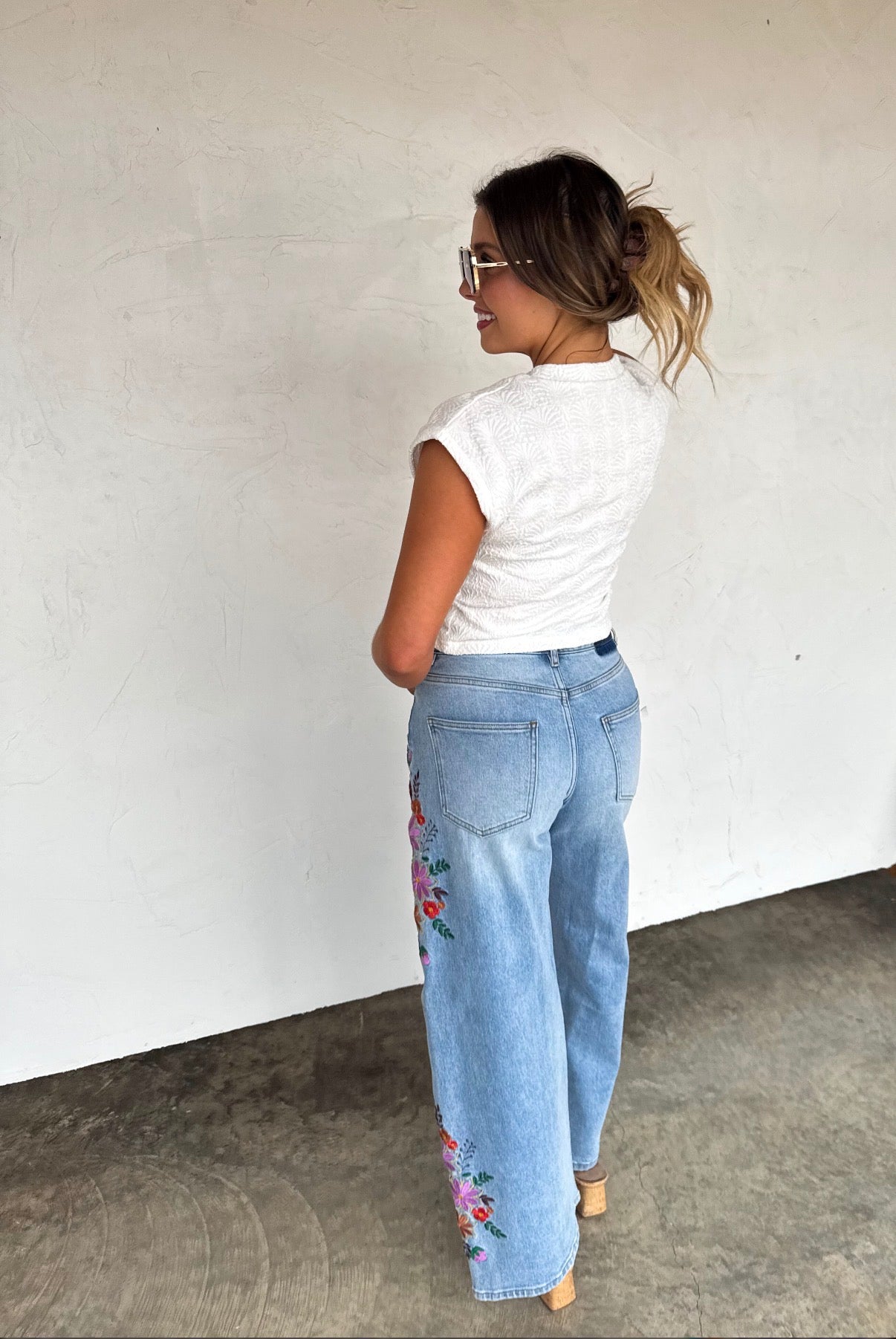 Evie Floral Embroidered Jeans