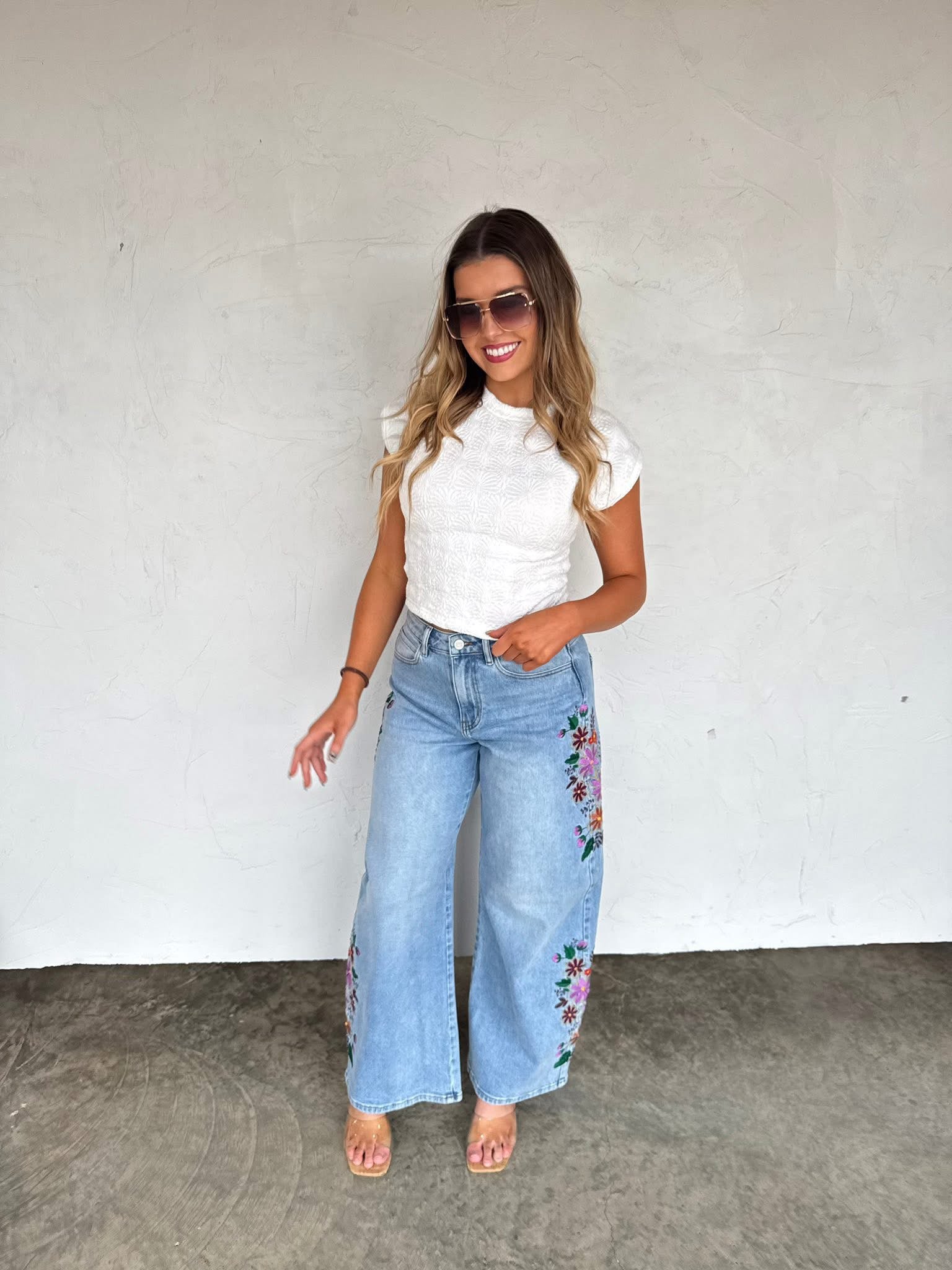 Evie Floral Embroidered Jeans
