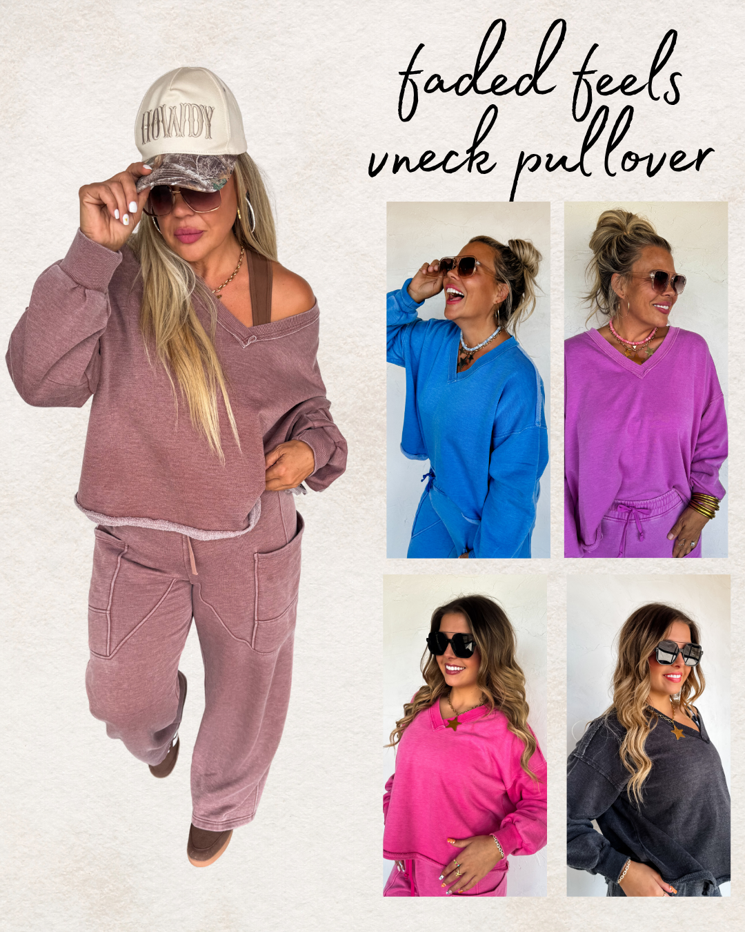 Faded Feels V Neck Pullover