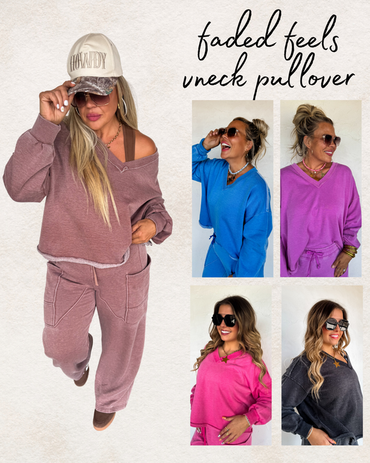 Faded Feels V Neck Pullover