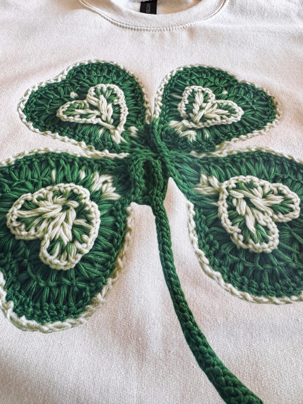 Faux Yarn Shamrock Tee or Crew