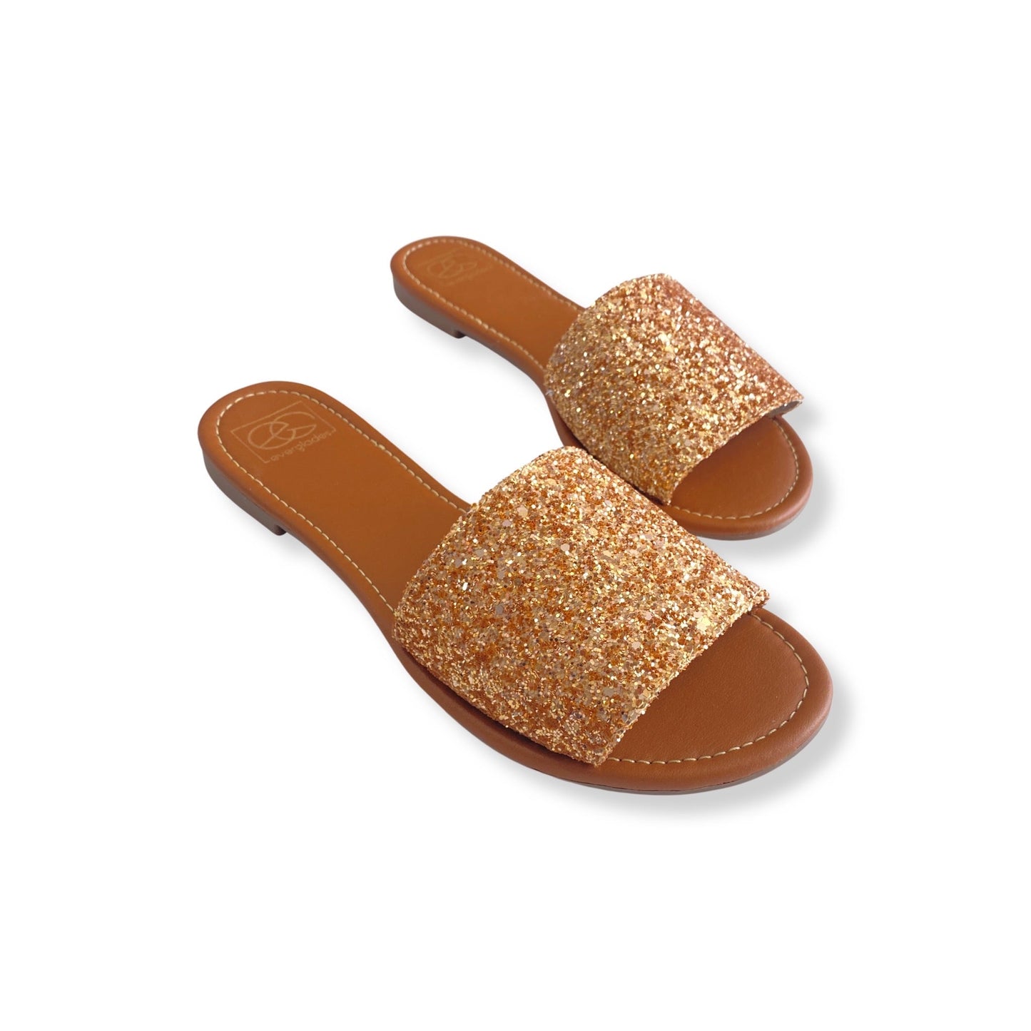 Ritzy Glitter Sandals in Rose Gold