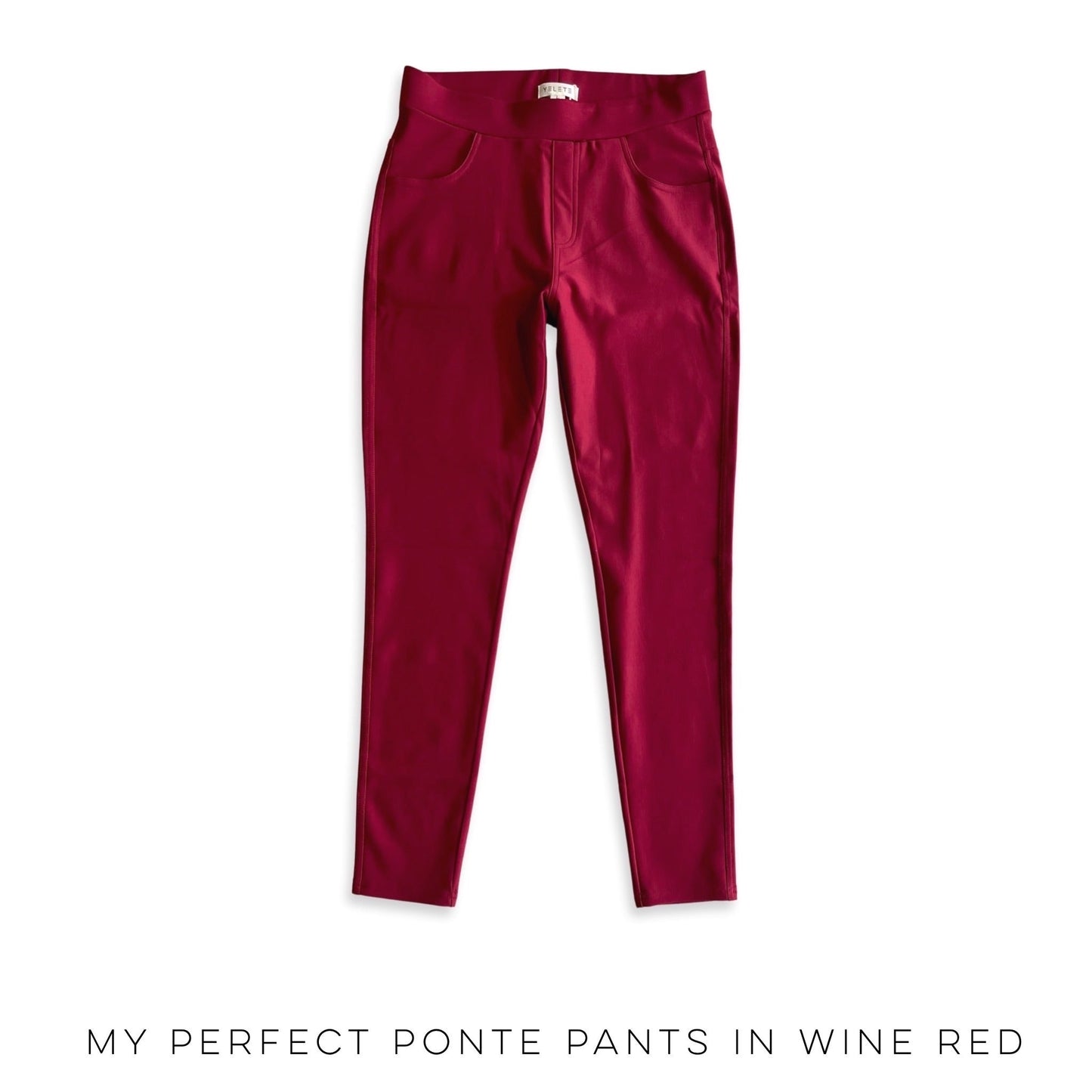 My Perfect Ponte Pants in Wine Red