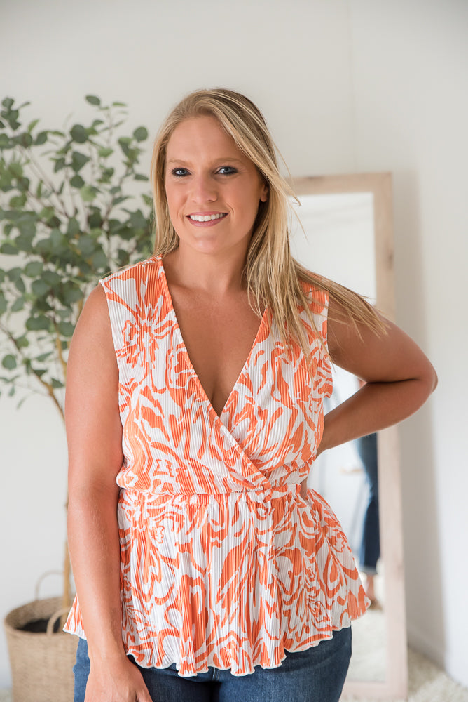 The Orange Swirl Sleeveless Top