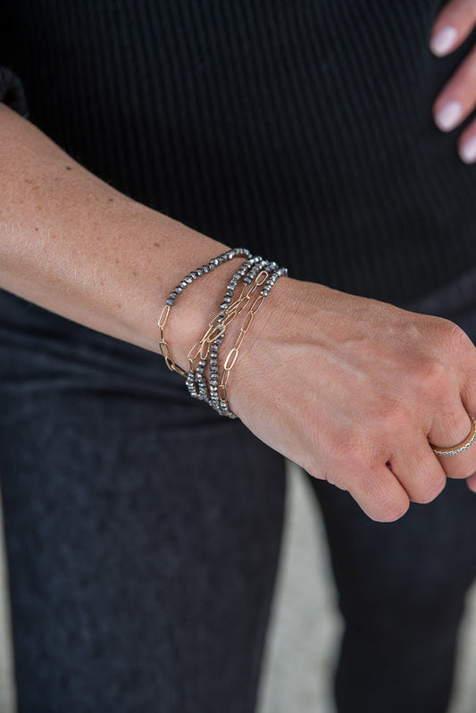 Romantic Style Bracelet in Hematite