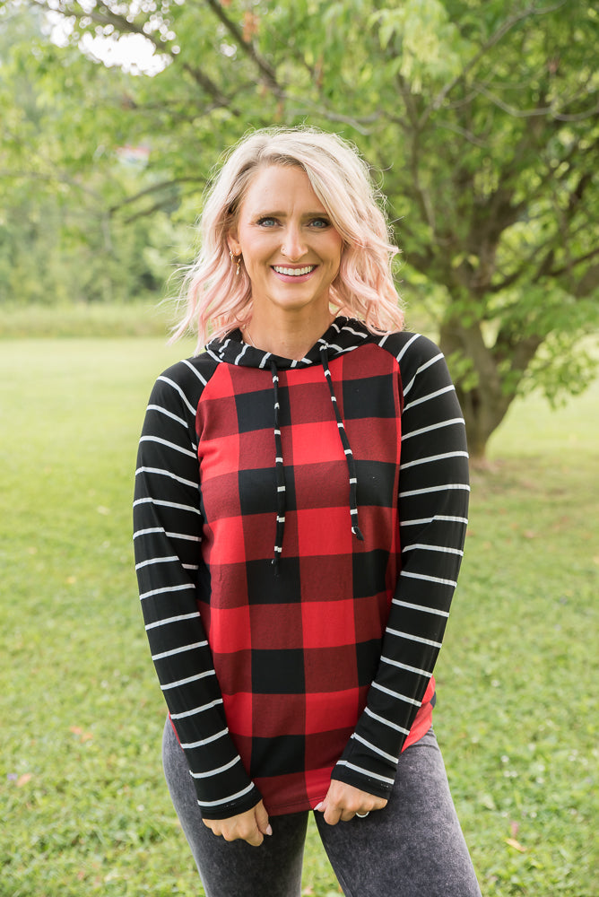 Fabulous in Red Plaid Hoodie