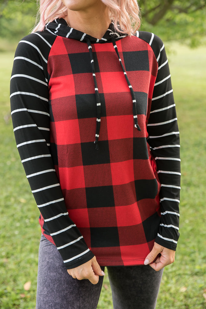 Fabulous in Red Plaid Hoodie