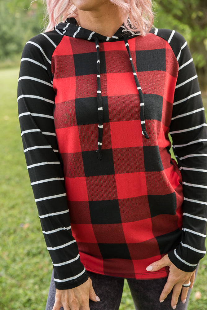 Fabulous in Red Plaid Hoodie