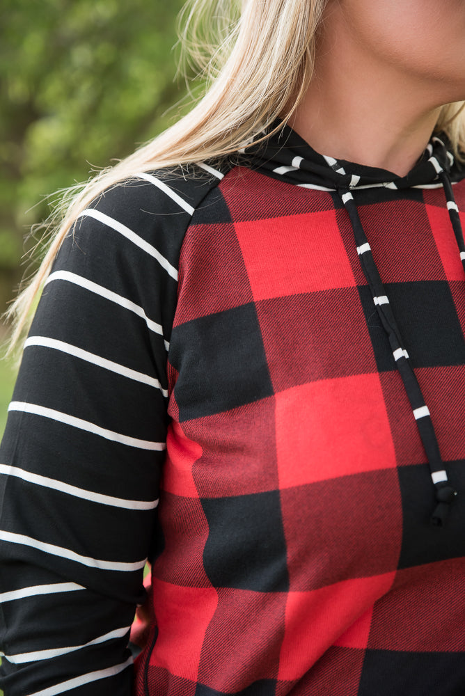 Fabulous in Red Plaid Hoodie