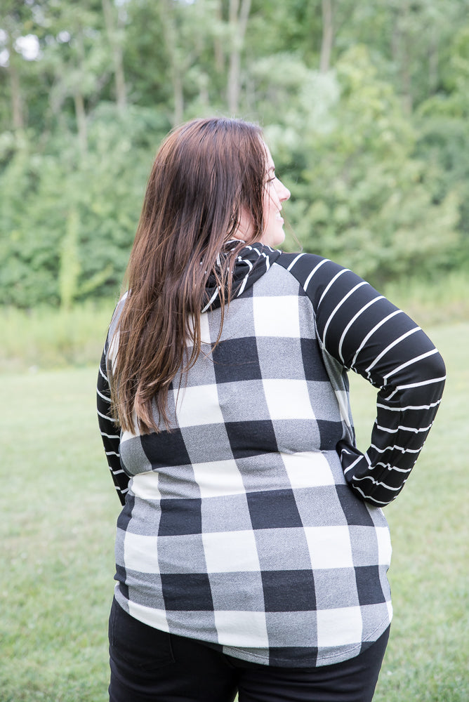 Fabulous in White Plaid Hoodie