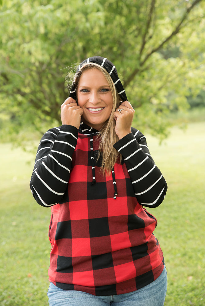 Fabulous in Red Plaid Hoodie