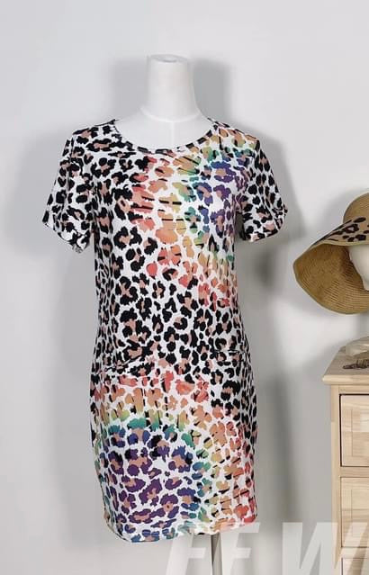 Over the Rainbow Leopard Mini Dress