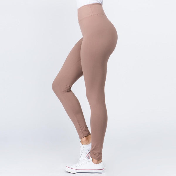 One Size Seamless Solid Leggings