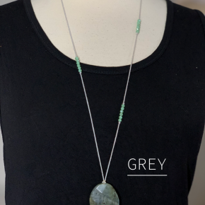 Semi Precious Pebble Pendant Necklace